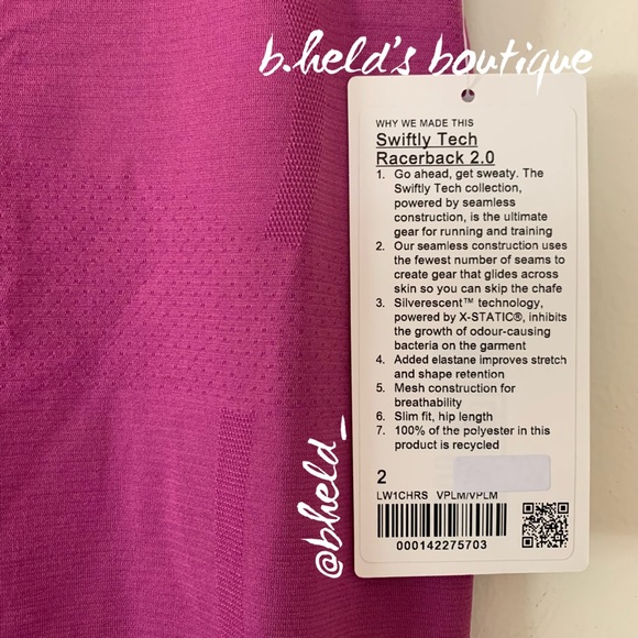 lululemon Swiftly Tech Racerback Tank Top 2.0 Vivid Plum Purple Size 2 New NWT - Picture 3 of 12